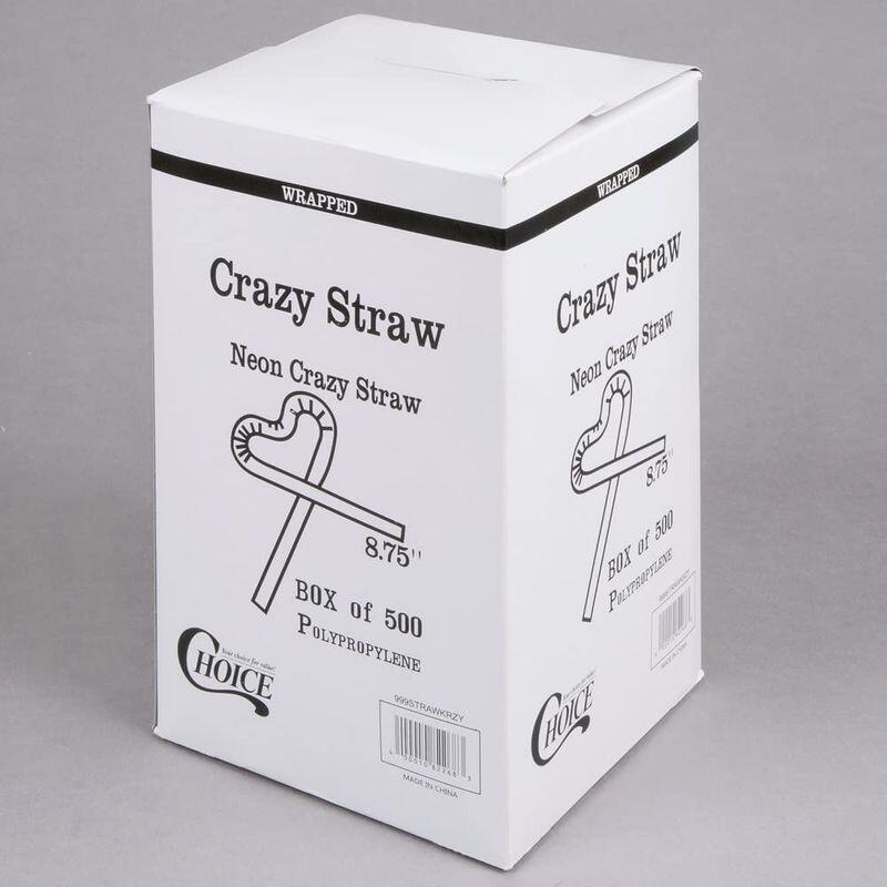 Choice 8.75" Jumbo Crazy Straws - 2000