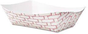 3Lb Food Tray Red Plaid